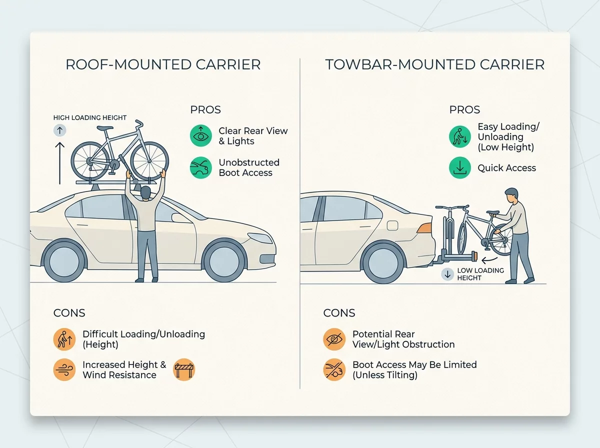 Schema comparatif porte-velo toit vs attelage